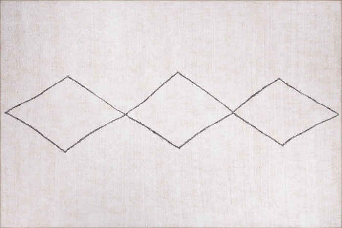 Conceptum Alfombra Beige AL 194 de Poliéster, 150 x 230 cm, Suave y Lavable a Máquina